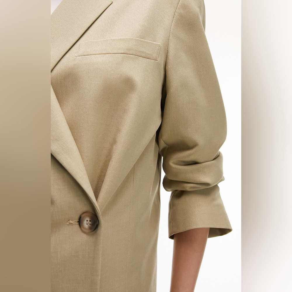 Topshop Side Button Long Sleeve Dad’s Blazer Dress Sage Green, Size US6 - Picture 3 of 8